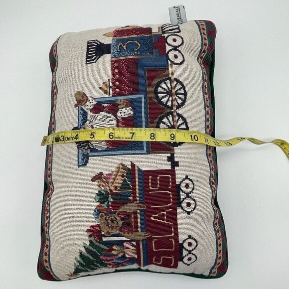 Santa Claus Train Pillow Riverdale Decorative Holiday Throw Multicolor Christmas - Picture 6 of 9